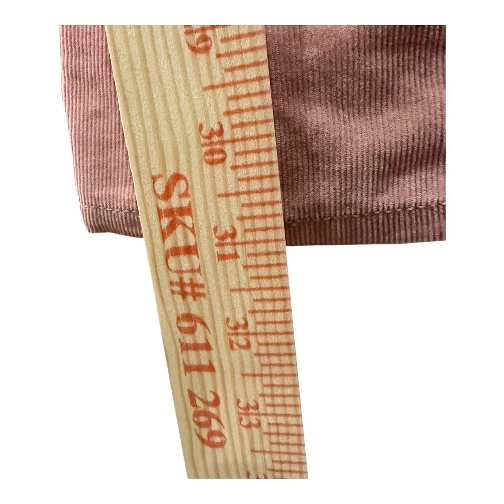 OshKosh Bgosh Girls Pink Corduroy Overalls Eyelet Lace Trim Size 3T Cotton
